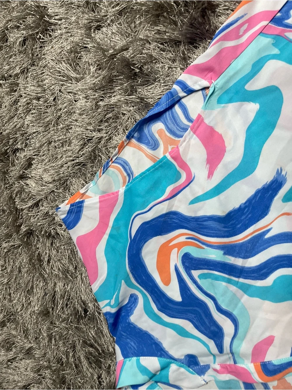 Bandolino Multicolor Swirl One-Piece Bodysuit - Blue, Pink, Teal & Orange